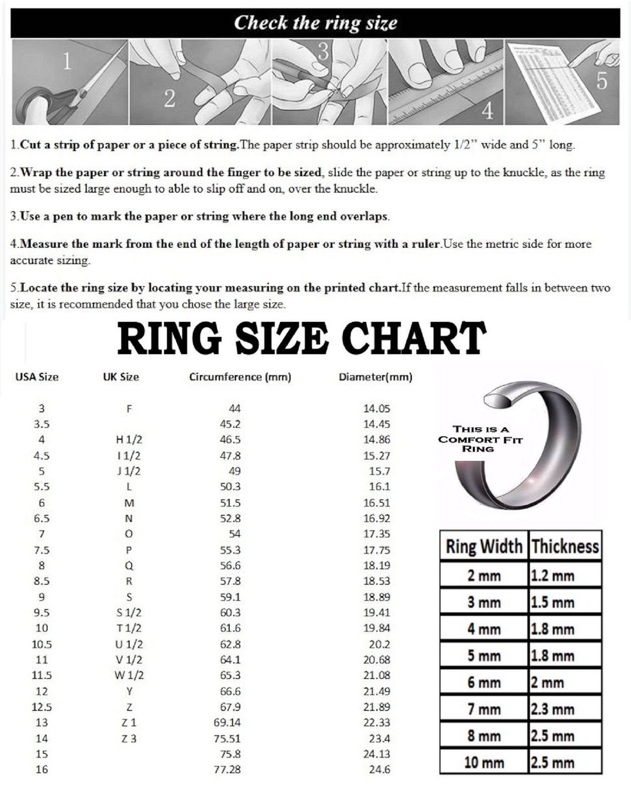 Black Plated Tungsten Carbide Half Dome Design 6mm or 8mm Wedding Band Ring