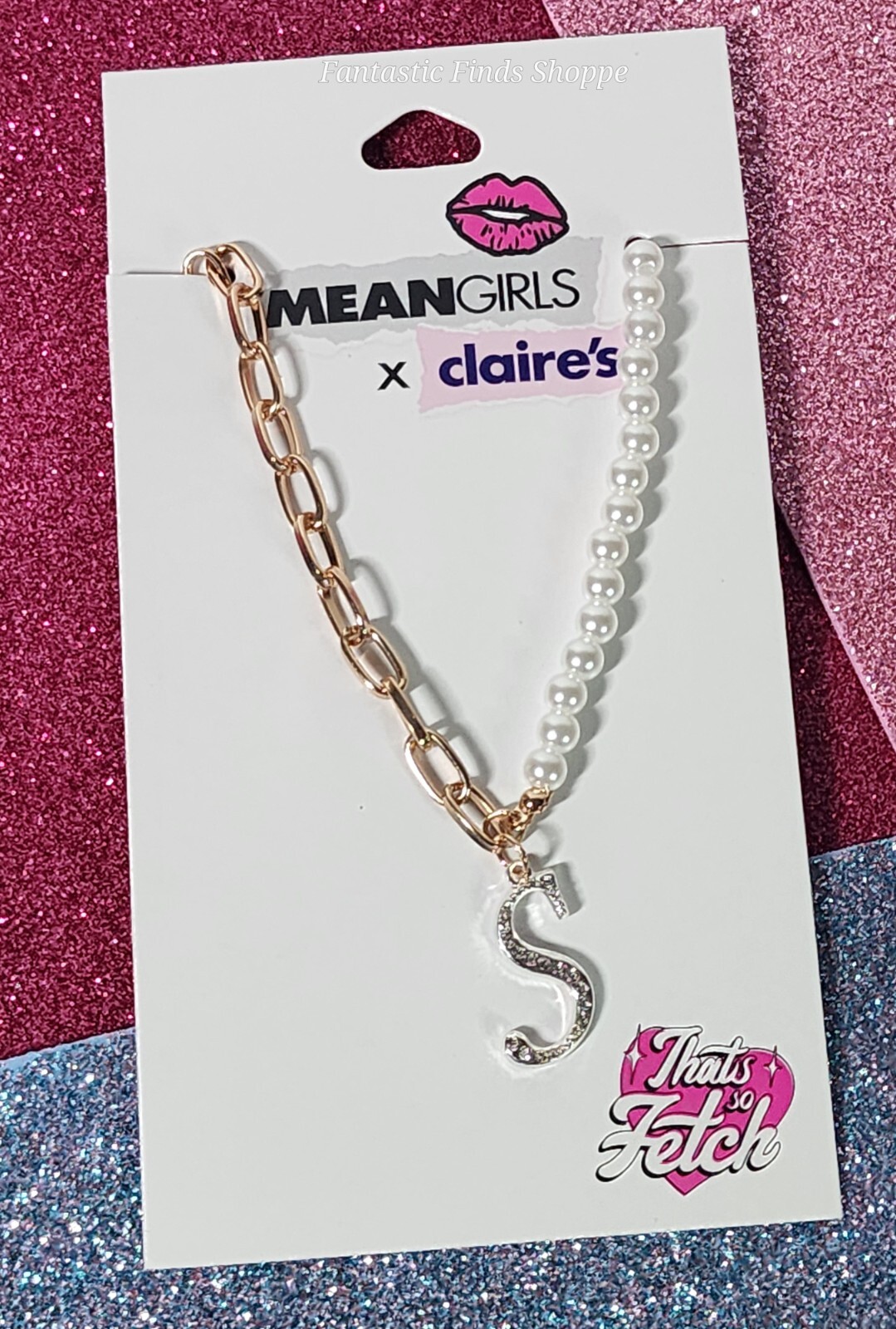 Mean Girls x Claire’s Faux Pearl and Gold-tone Chain-link Necklace Initial S NOC