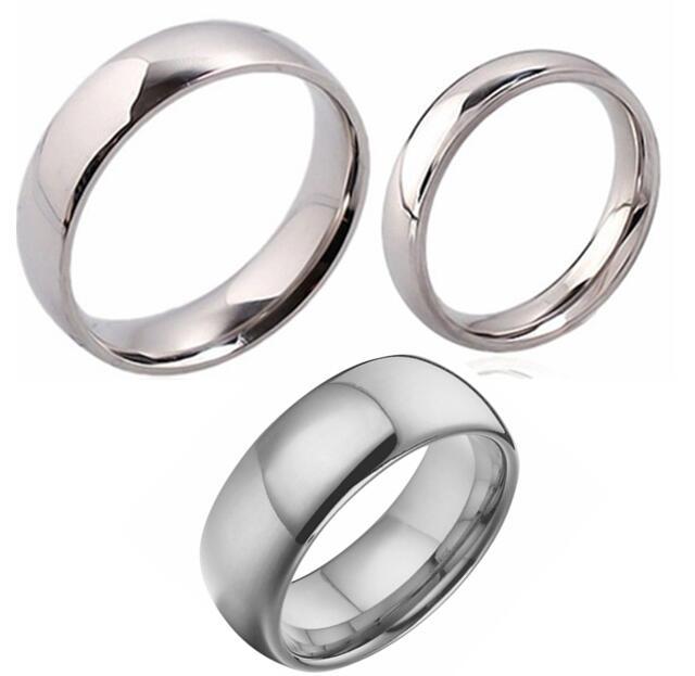 100x Comfort fit 4mm 6mm 8mm Band Rings Stainless Steel Wedding Rings Wholesale