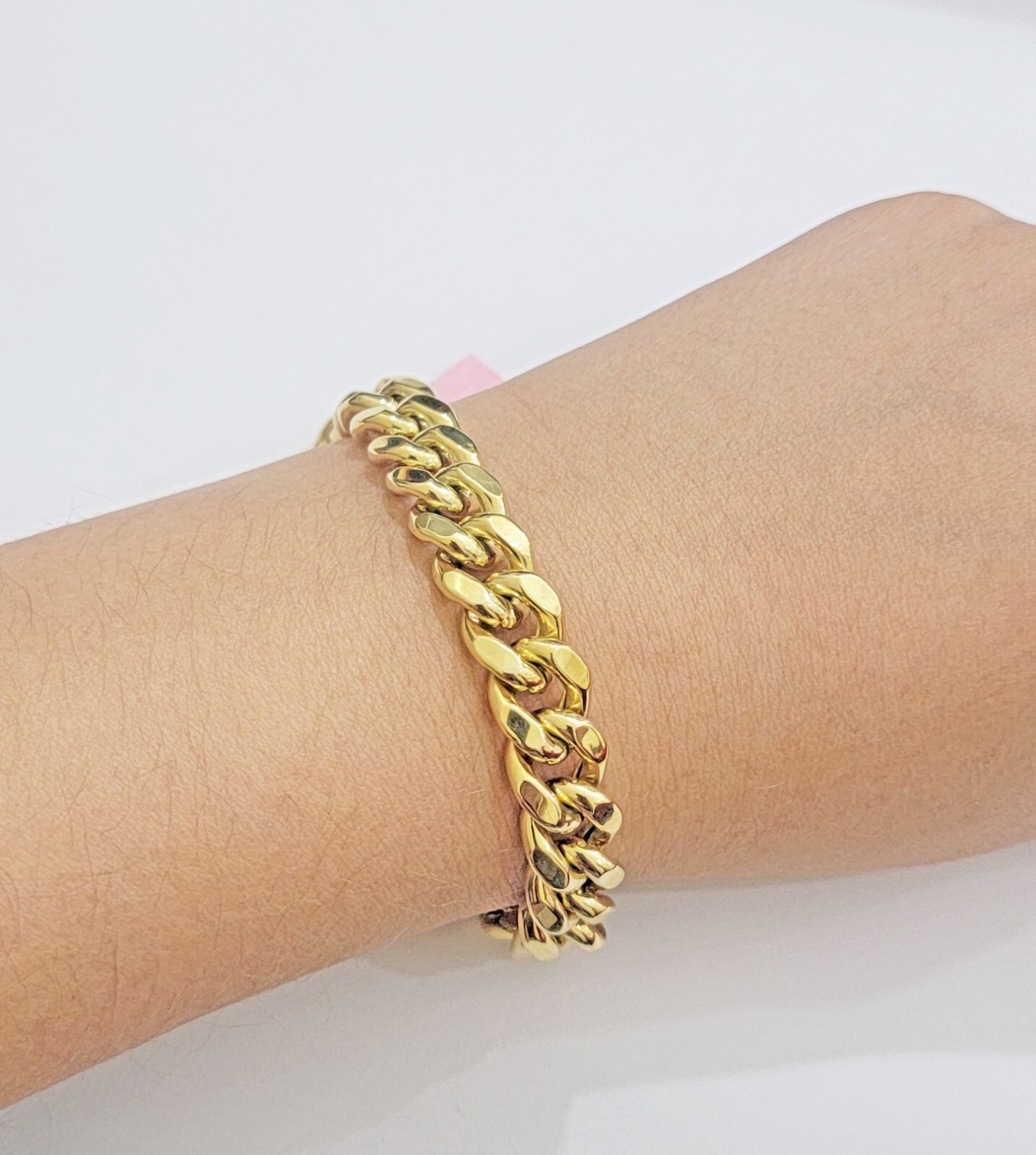 11mm 14k Gold Bracelet Miami Cuban Link 7″- 10 Inch Mens Real 14kt Yellow Gold