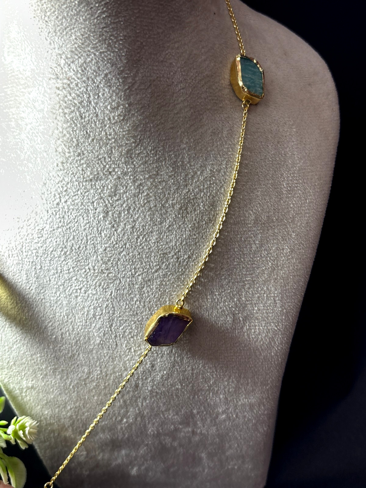 Natural Gemstone Necklace With Earring Rose Quartz Gift For Her.