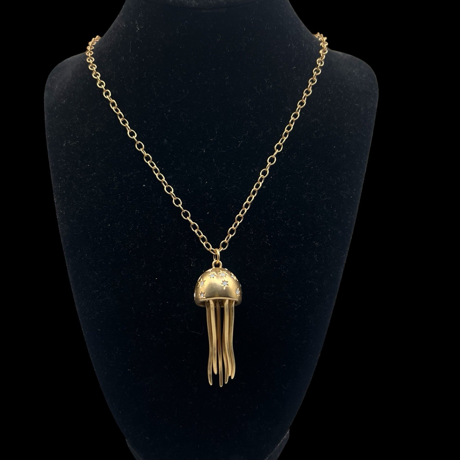 Spartina 449 So Jelly Jellyfish Tassel Pendant 18kt Gold Plated Coastal RARE