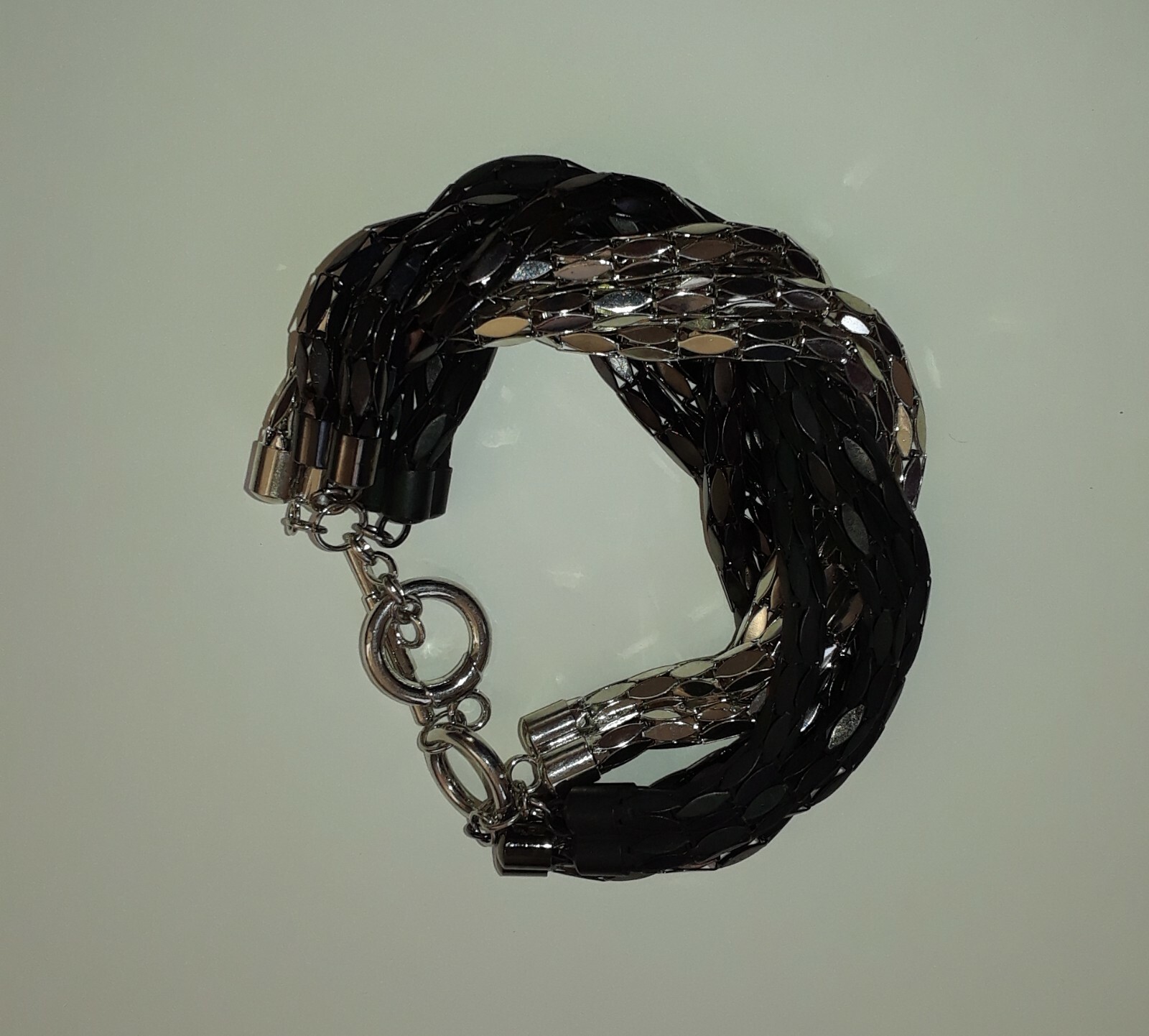 New Women Bracelet Silver-tone/Black,approx 7,5″+1″,Adjustable,Designer Inspired