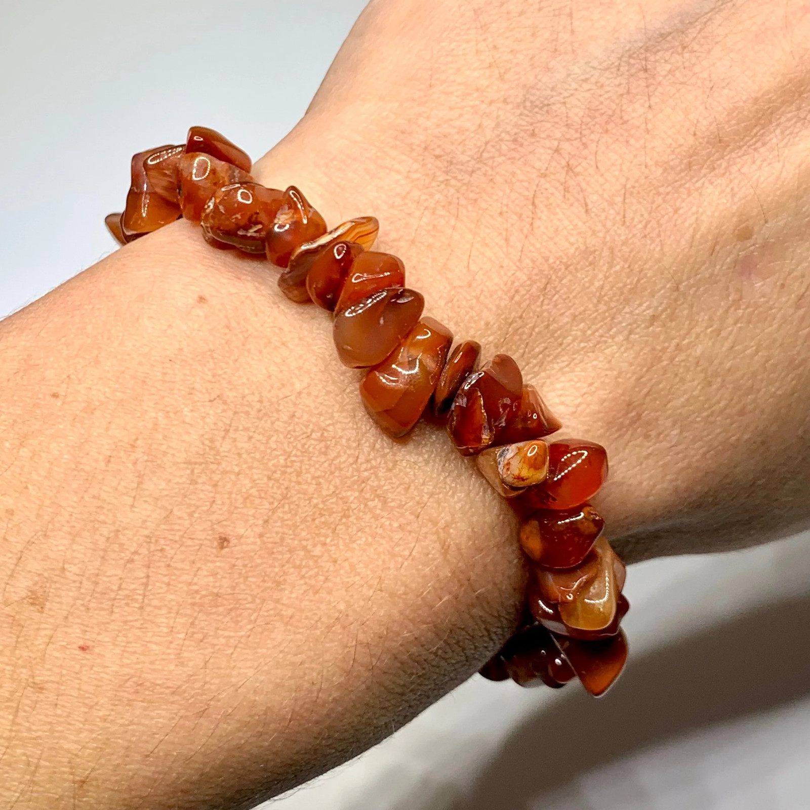 Carnelian Crystal Bracelet: Gemstone Chips Beaded Bracelet