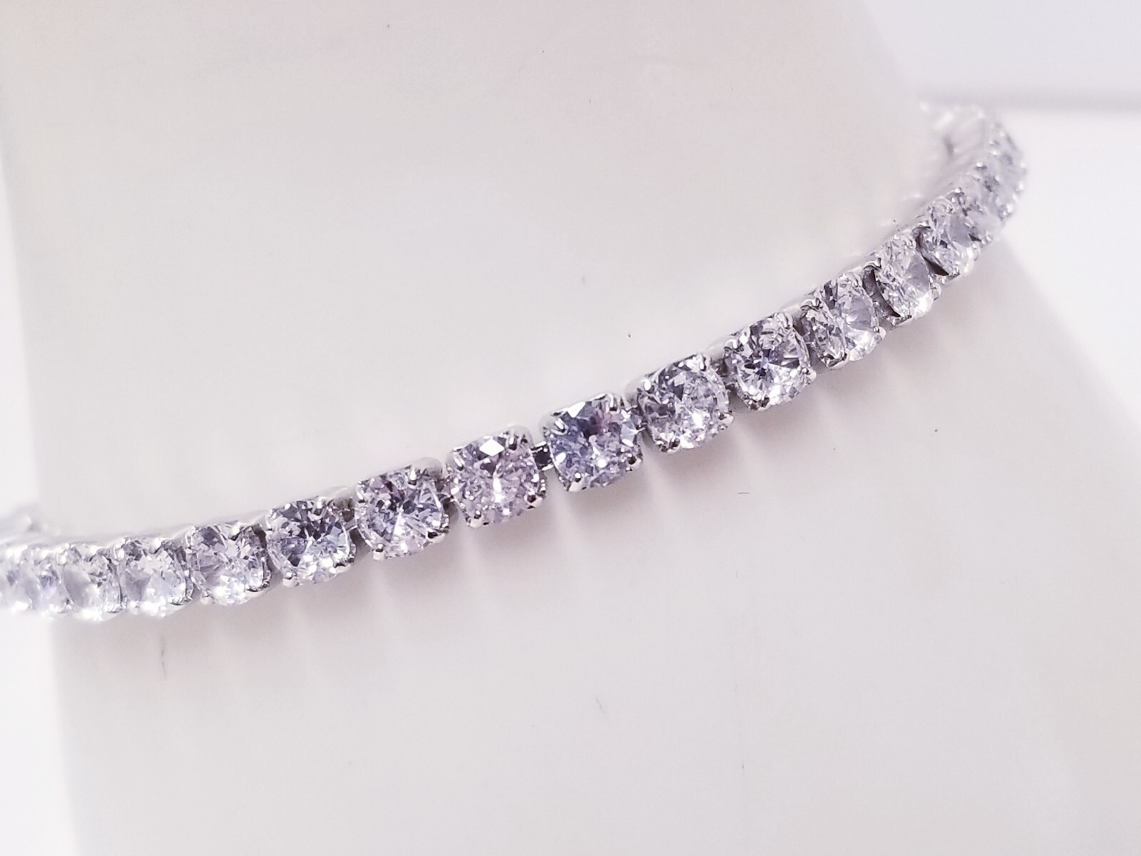 Sterling Silver 3mm Cubic Zirconia Tennis 7.5″ Bracelet 10.1gTW