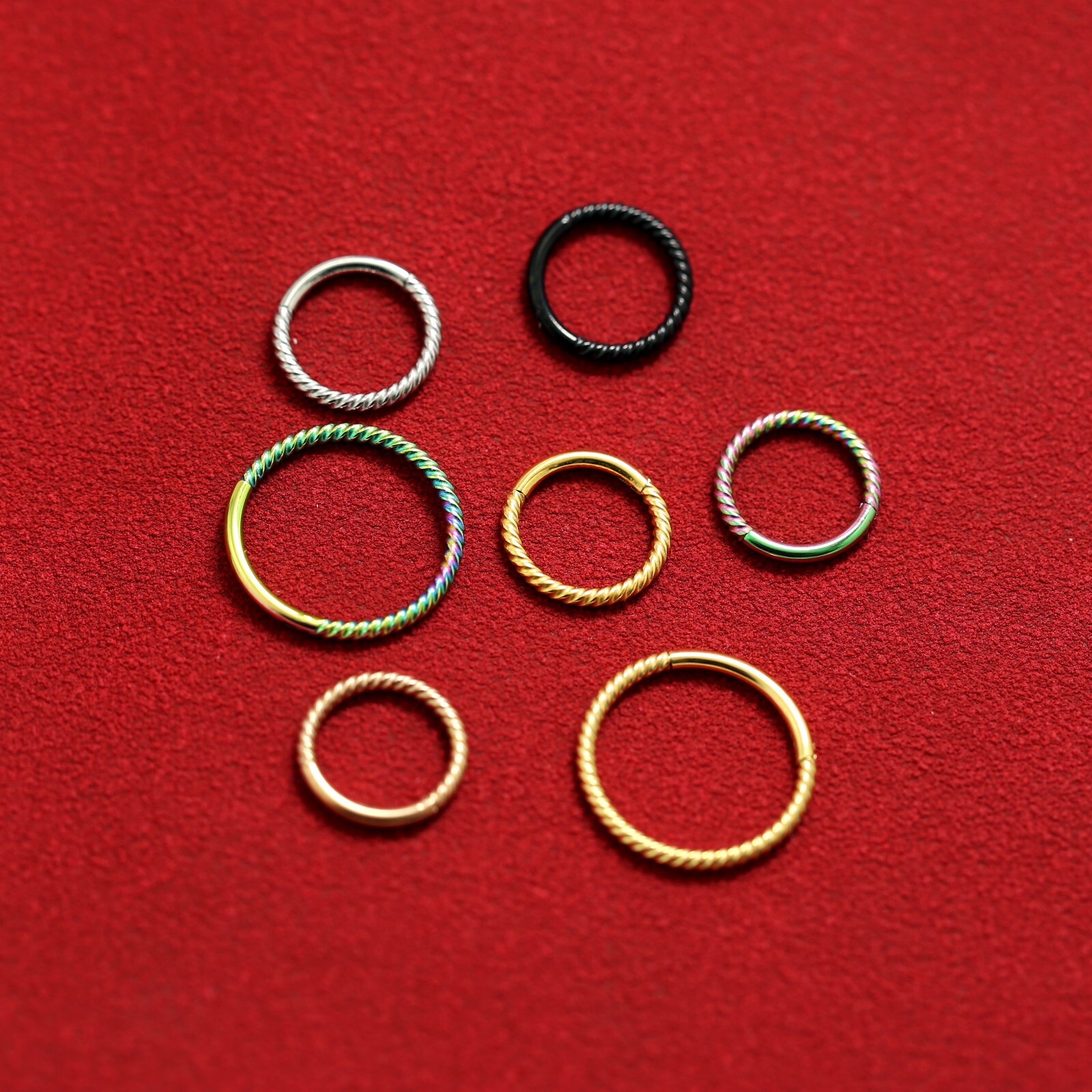 Titanium Seamless Segment Septum Lip Ear Nose Ring Piercing Hinged Hoop Earring