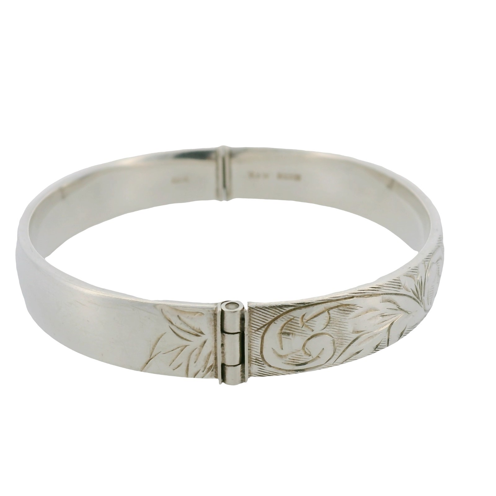 Elegant Vintage Silver Bangle – Birmingham 1971–72 – Push Button Expandable