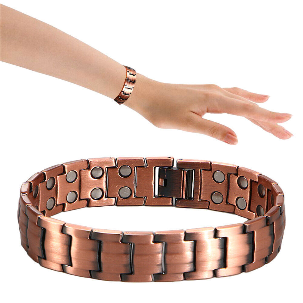 Men’s Bracelet Magnetic Therapy Arthritis Pain Relief Pure Solid Copper Bangle