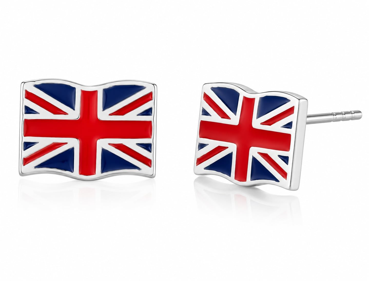 UK Flag Earrings, Union Jack United Kingdom Stud Earrings 925 Sterling Silver…