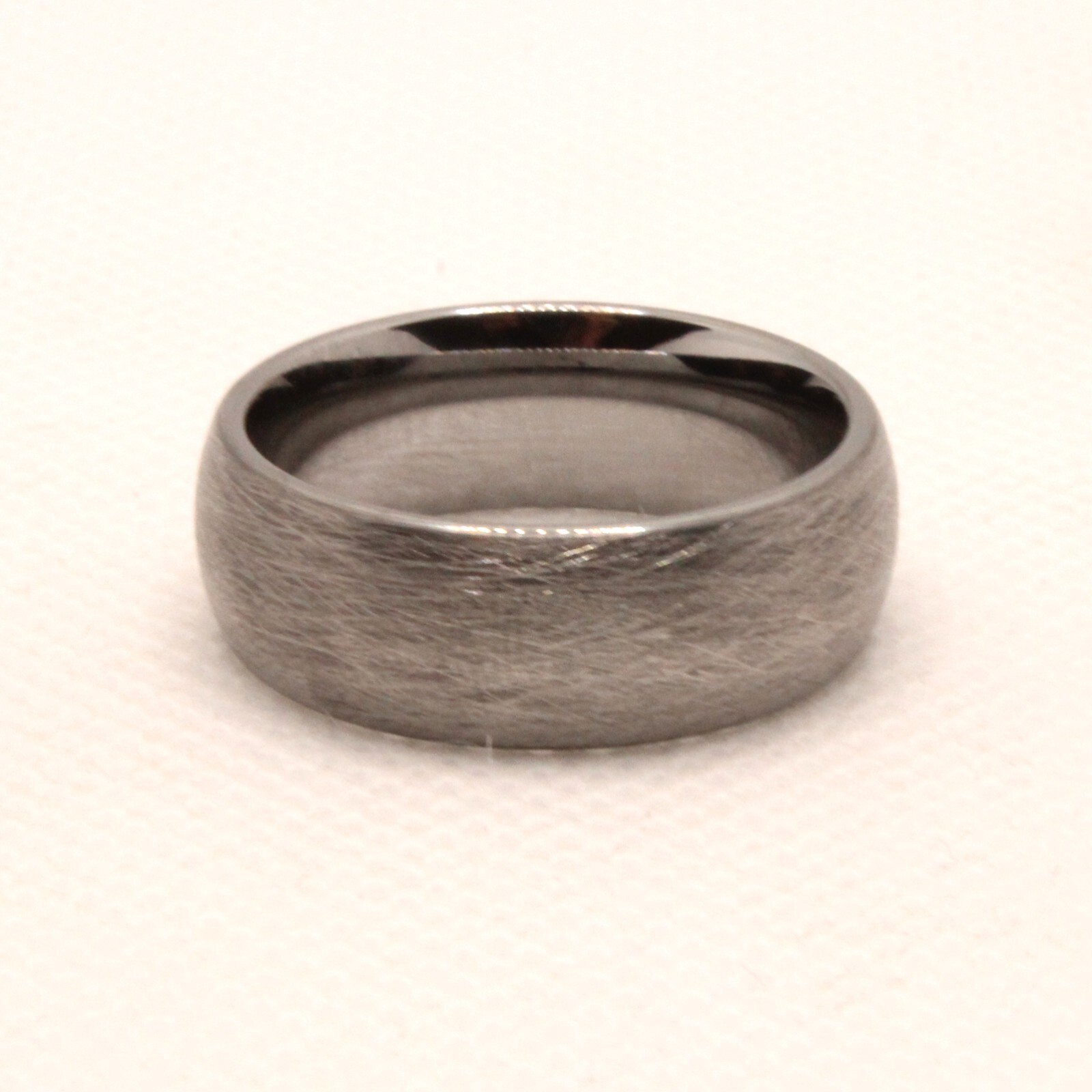 Tungsten Carbide Domed Plain Smooth Simple Brushed Finish Wedding Band Ring 8mm