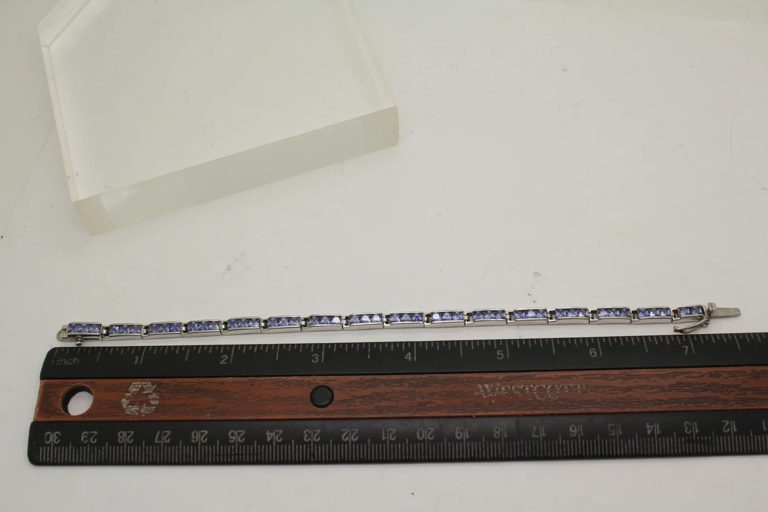 FAS .925 S.S. TANZANITE CHANNEL LINK bracelet 7″