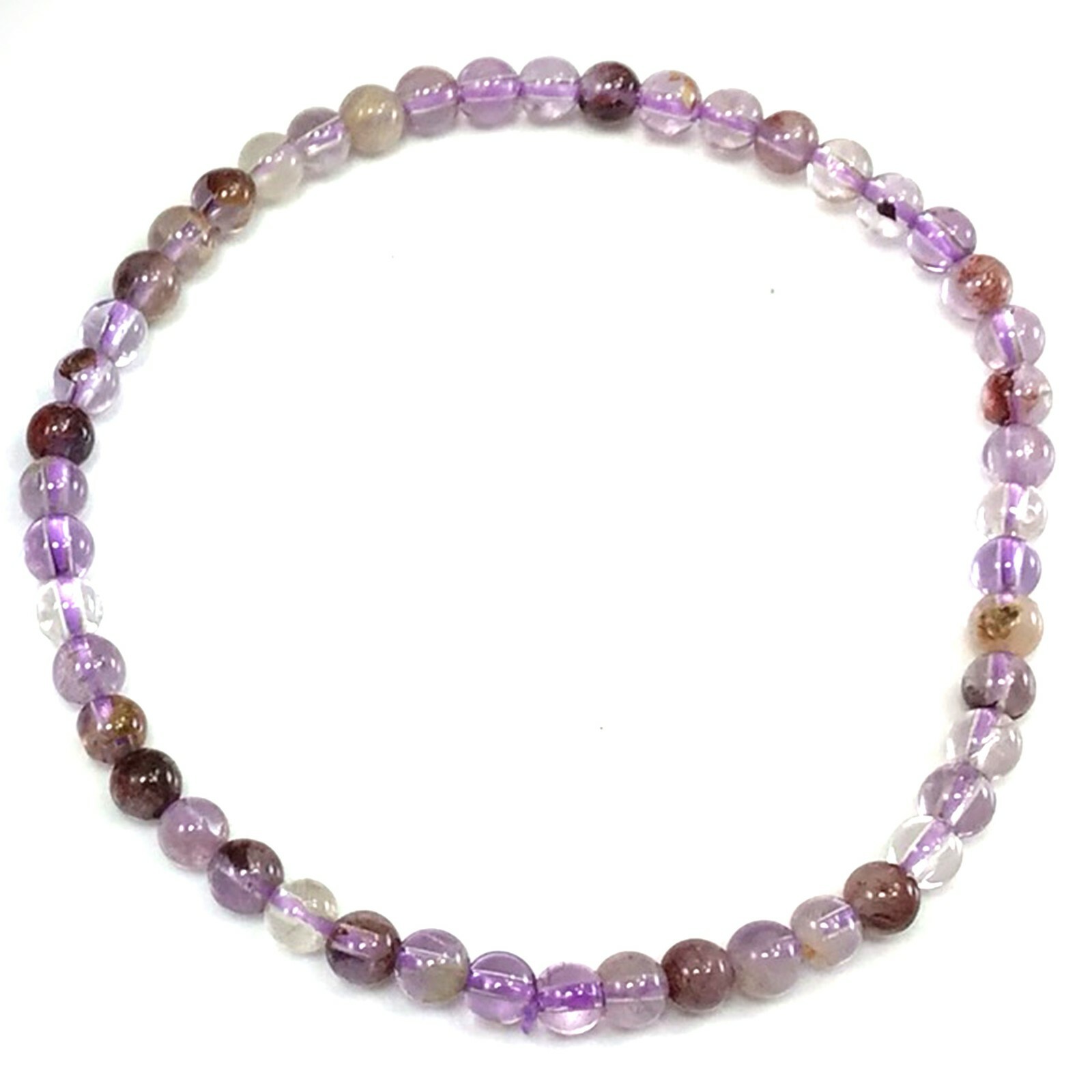 Handmade Gemstone Natural Super Seven Crystal Beaded Bracelet 7.5″ 4 6 8 10 12mm