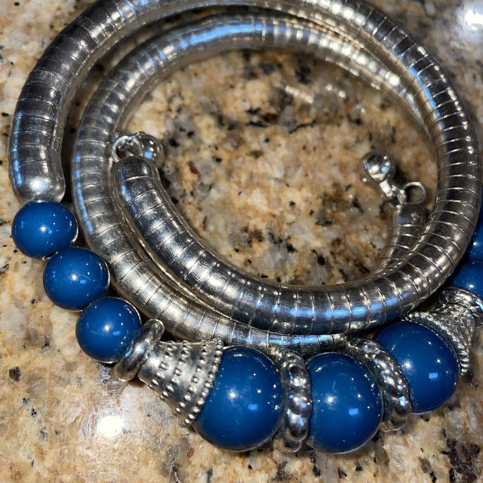 Faux Turquoise Tubogas Tubing Snake Wrap SOUTHWESTERN/BOHO Bracelet Choker