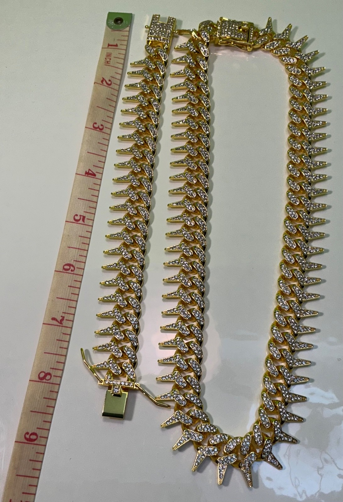 New Spike Chain Necklace 20 inches & Bracelet 8 Lot Men Women Teen Hip Hop Punk