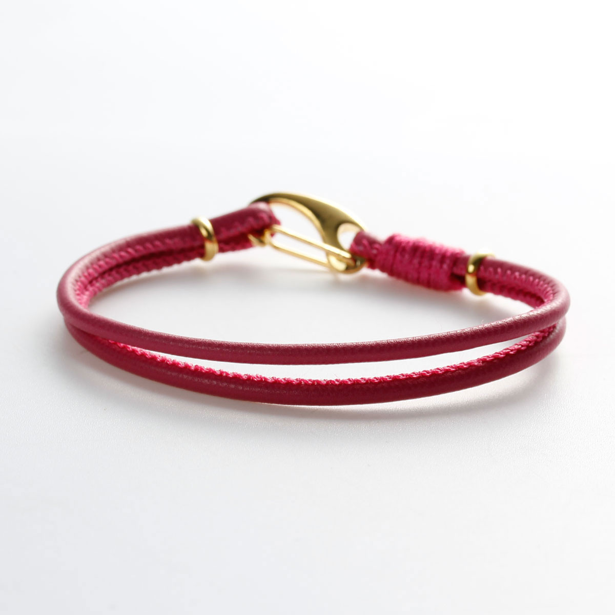 Fushia European Style Double Layor Charm Bracelets 19.5cm(7 5/8″) long