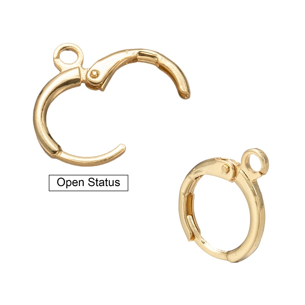 5 Pair Gold Brass Huggie Hoop Earring Finding w/Loop Round Blank for Earring DIY