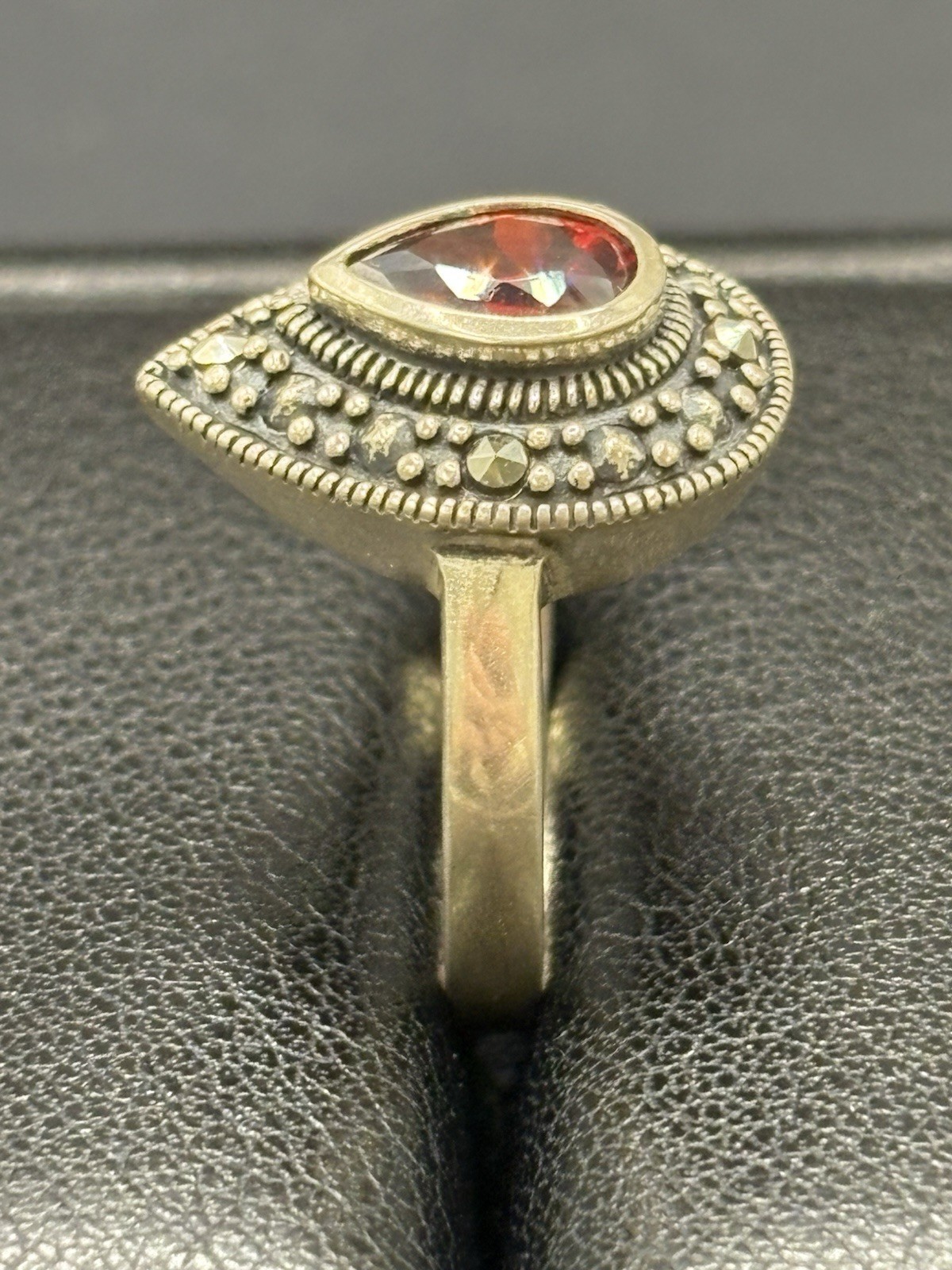 Vintage Ross Simons Sterling Silver Red Cubic Zirconia Ring Size 7 4 Grams E20