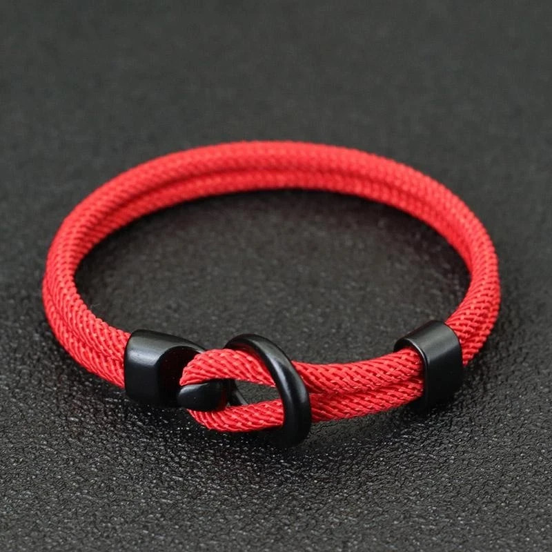 Fashion Men Paracord Rope Bracelet 2 Layer Outdoor Camping Survival Gift for Him