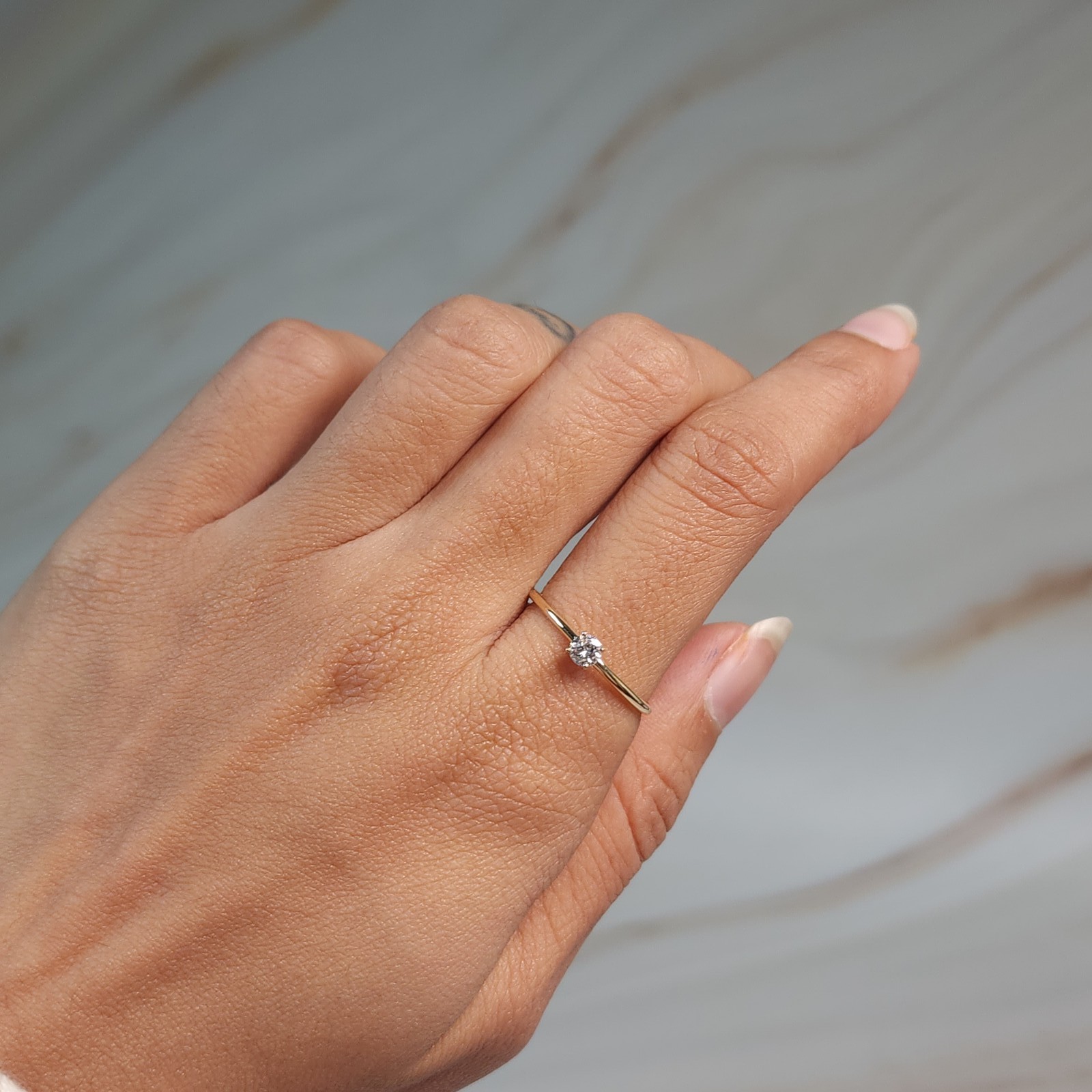 14Kt Gold 0.15 Ct Lab Grown Diamond Ring