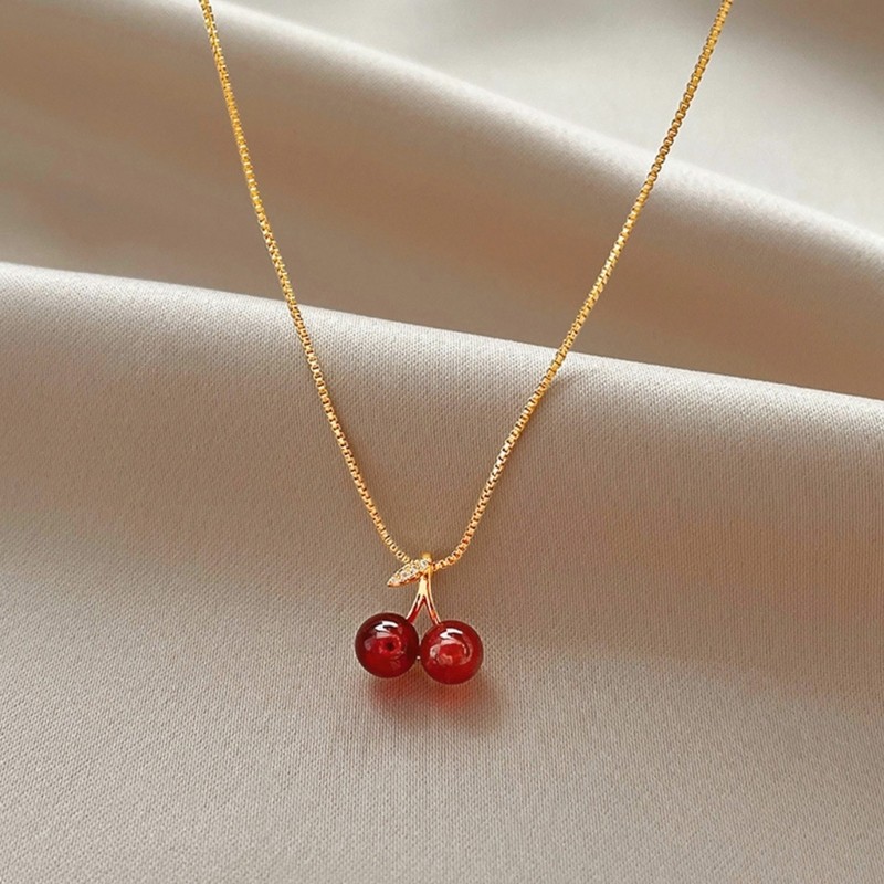 Stylish Fruit Inspired Golden Pendant Necklace For Women Casual Or Formal Event