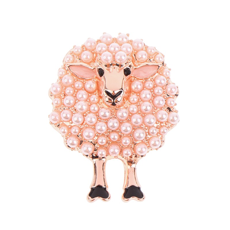 Cartoon Animal Brooch Inlaid Pearls Lucky Lovely Sheep Brooch Alloy Brooch Gift