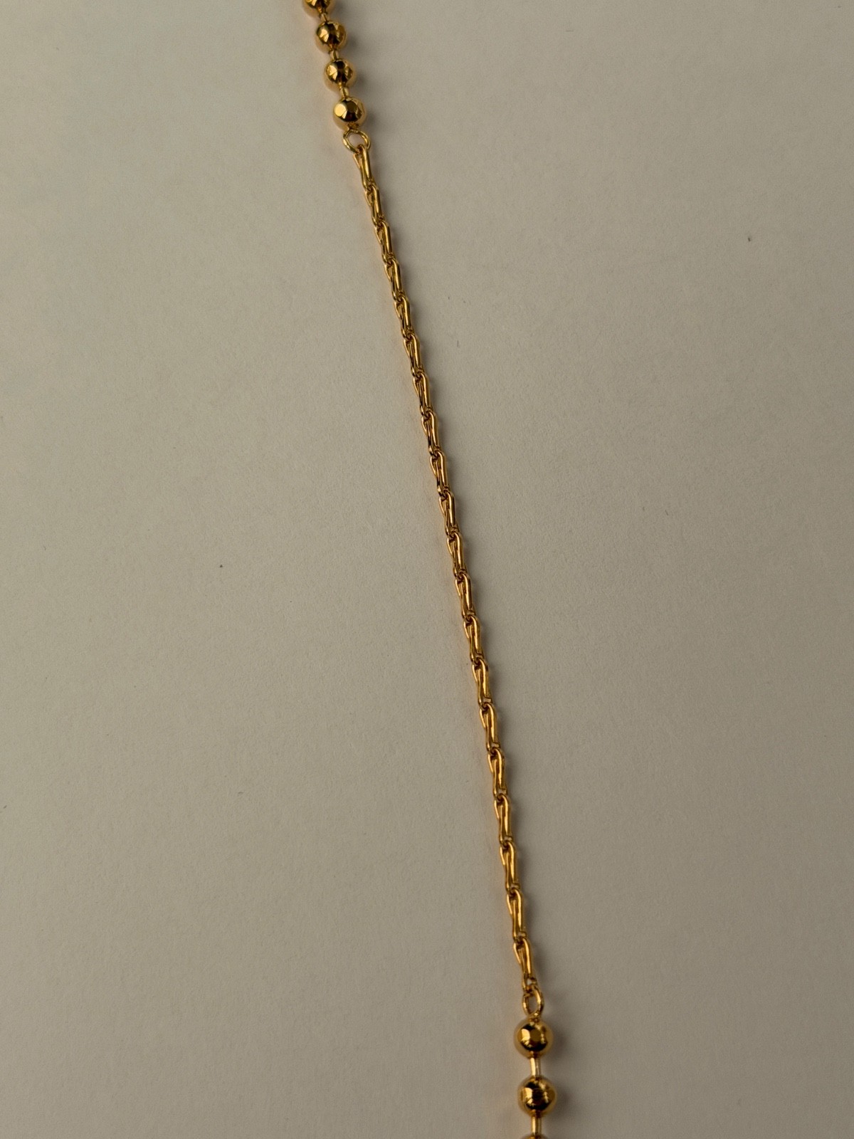 NWT Saint Laurent YSL Ball & Wheat Chain Station Gold Tone Brass Necklace $695