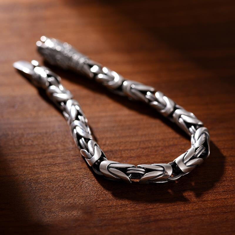 18/20/22CM Silver-Plated Bangle Bracelet Chain Popular Vintage Jewelry Mens HOT