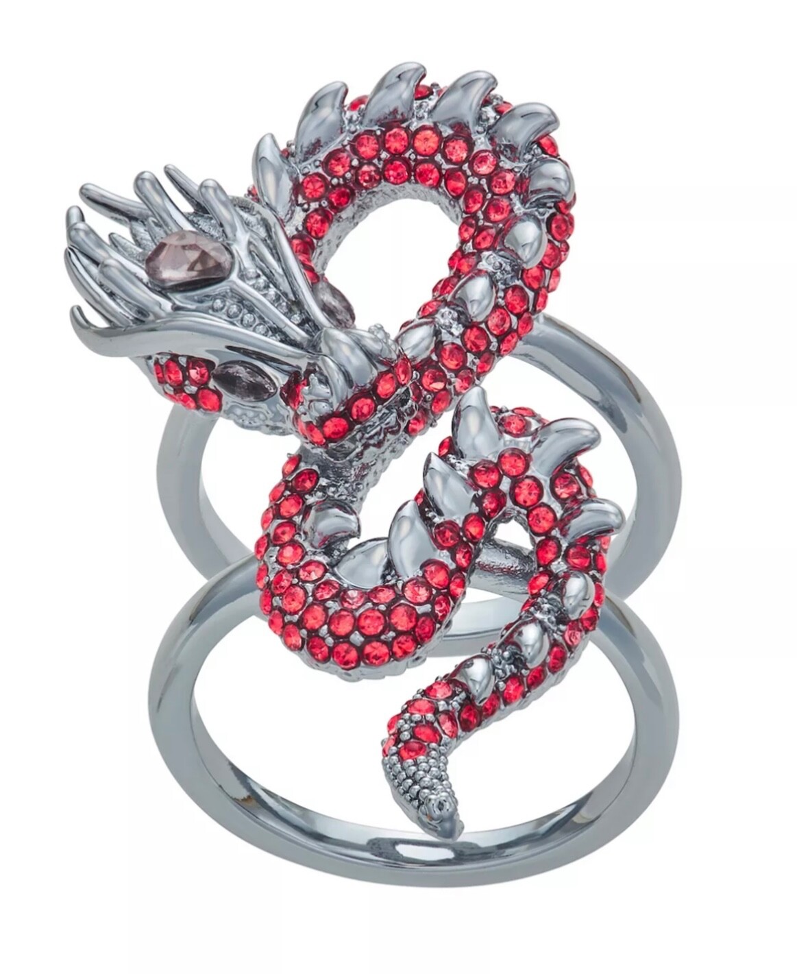 Simply Vera Wang Simulated Green Crystal DRAGON Wrap Ring sz 8 – New