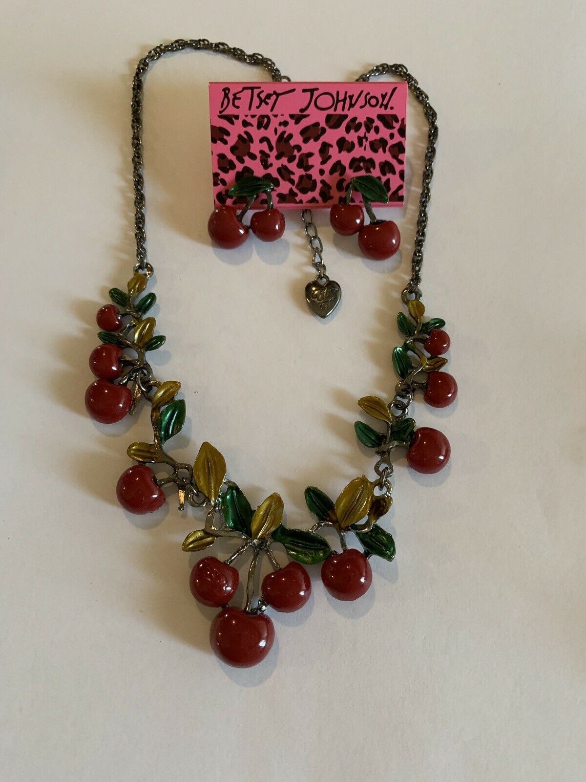 Betsey Johnson Cherry Necklace Set NEW NO Tags