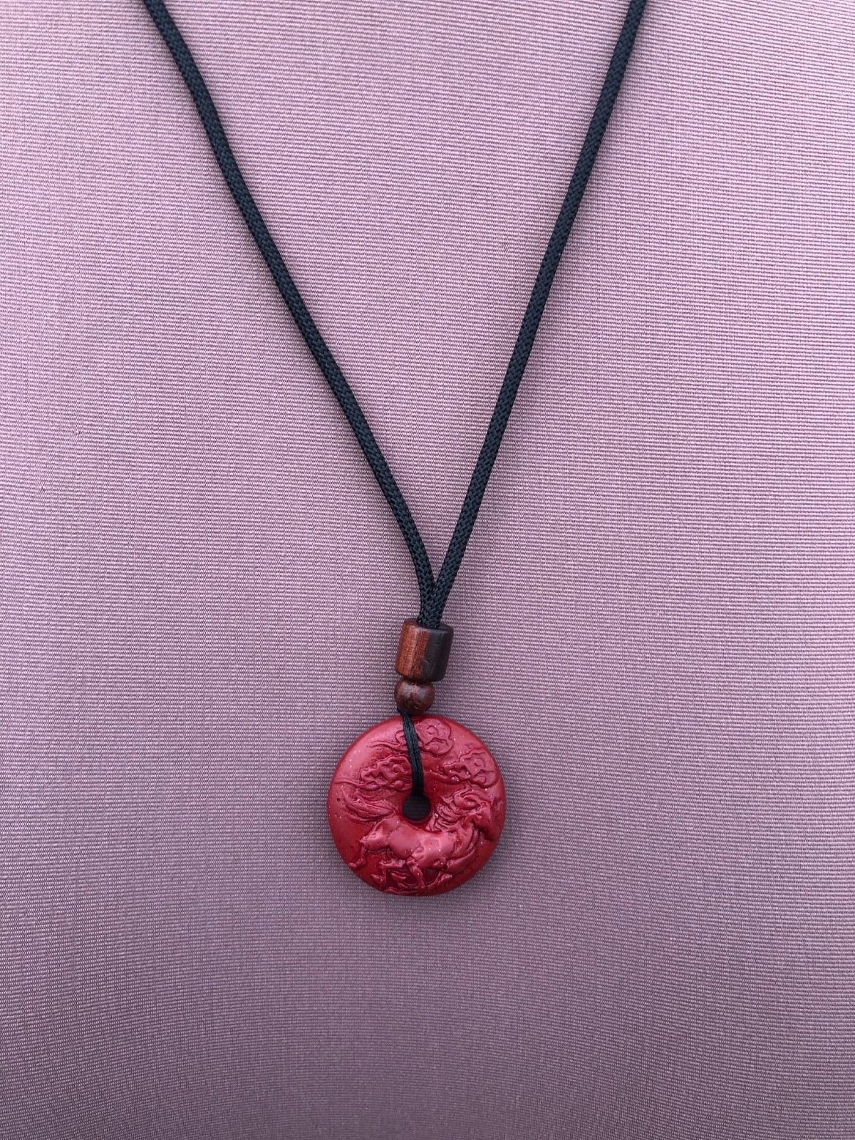 Year Of The Fire Horse 2026 Chinese Zodiac Cinnabar Pendant Necklace