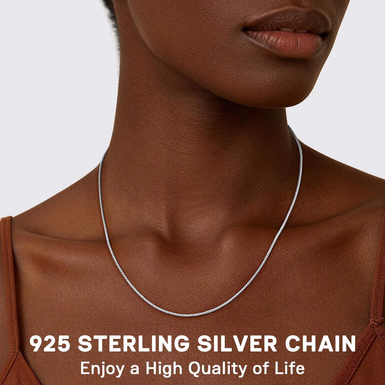 Jewlpire 925 Sterling Silver Chain Necklace For Women 1.3Mm Chains Silver Chain