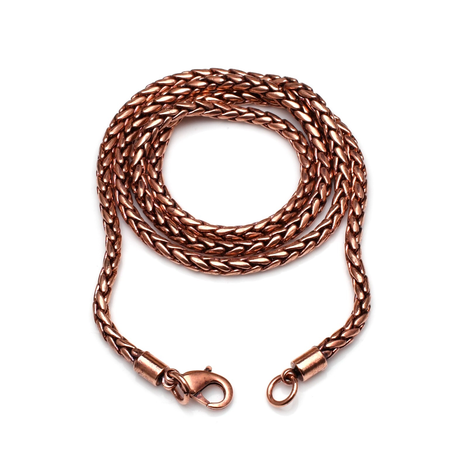 100% Pure Oxidize Copper Wheat Viking jewelry Copper Chain Necklace RJ-01