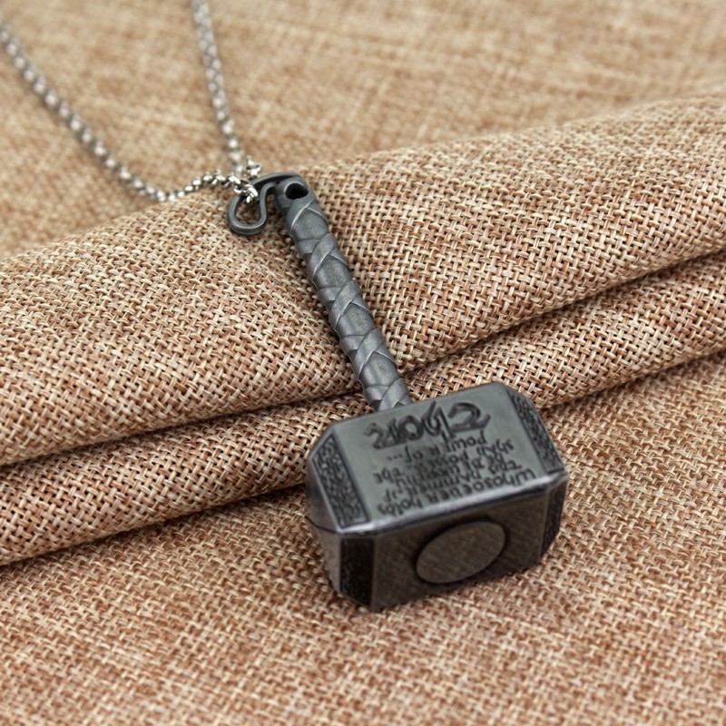 Hammer Pendant Necklace Unisex Zinc Alloy Geometric Charm Necklace O-Chain Fashi