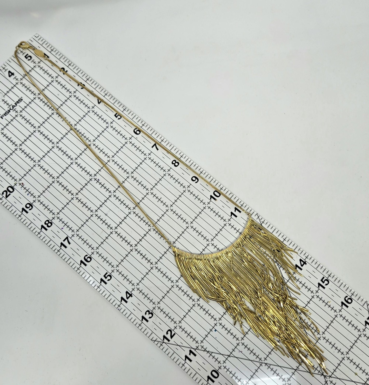 ZENZII Gold Fringe Necklace Set • Statement Bib Necklace & Coil Wrap Bracelet