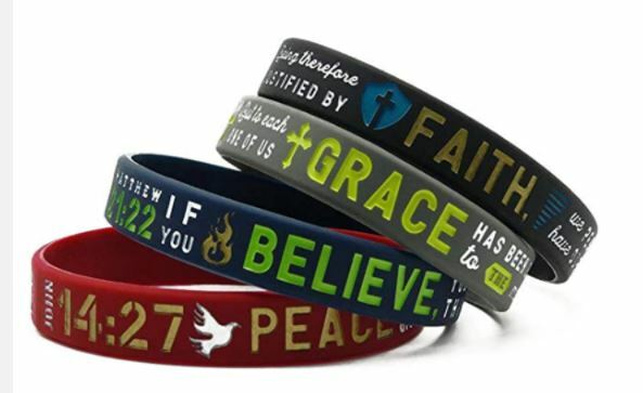 Inspiration Rubber Wristbands Christian Color Bracelets – 4 Scripture Styles