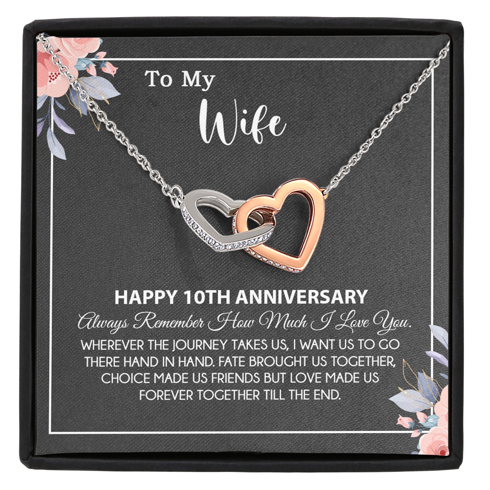 10th Anniversary Gift For Wife Necklace, 10 Year Anniversary, 10th Wedding Gift