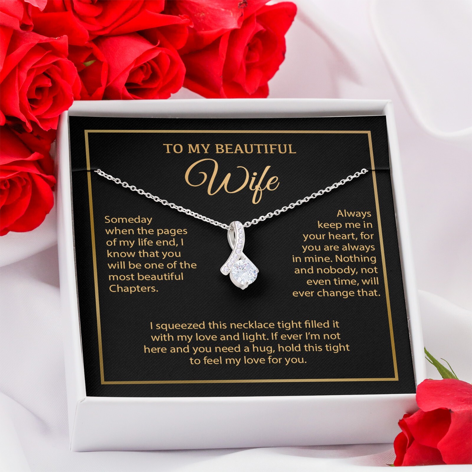 To My Wife Necklace, Vanlentines Gifts For Women, Anniversary Gift For Wife