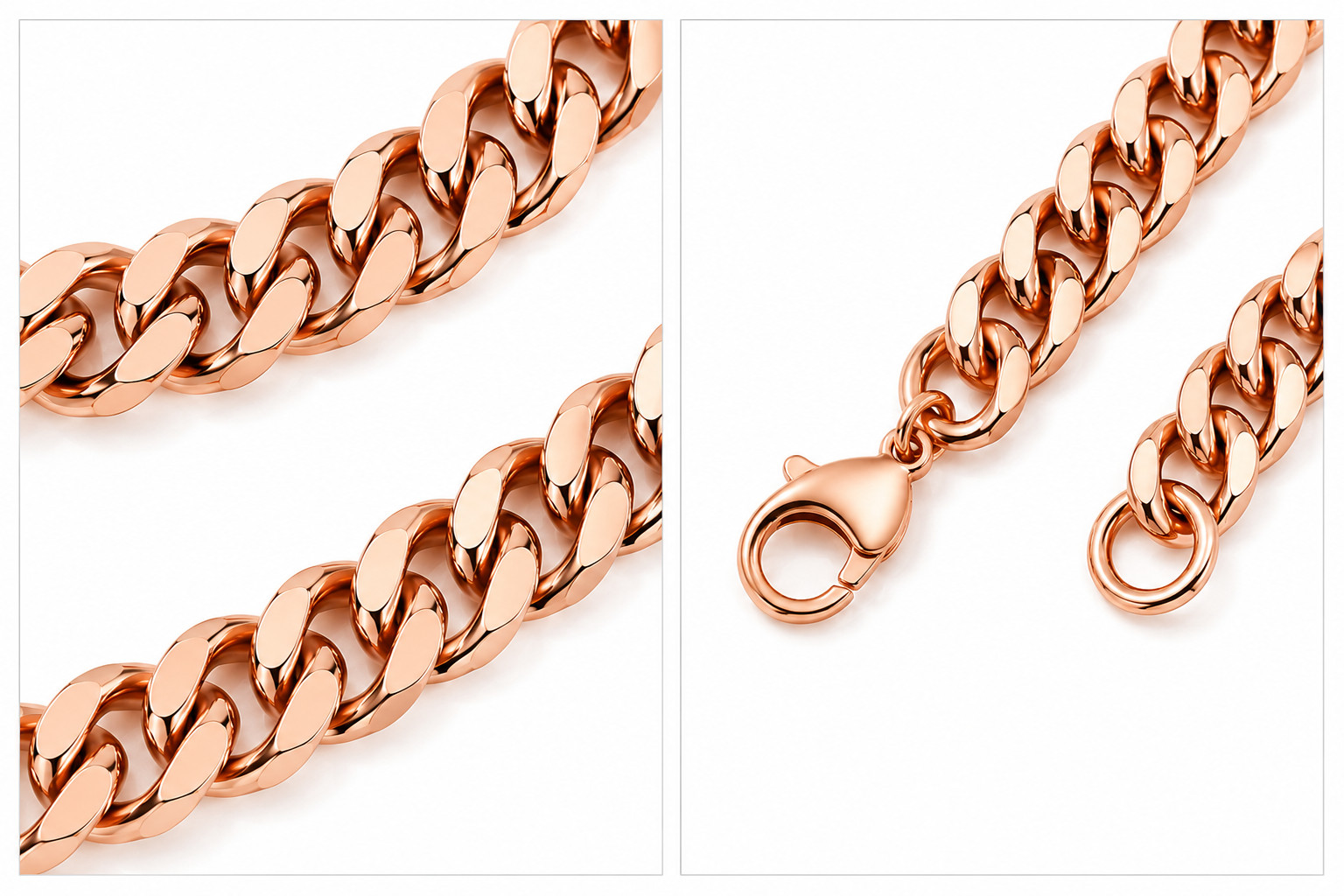 Pure Solid Copper Cuban Chain Necklace Curb Link Rider Arthritis 24″ Necklace
