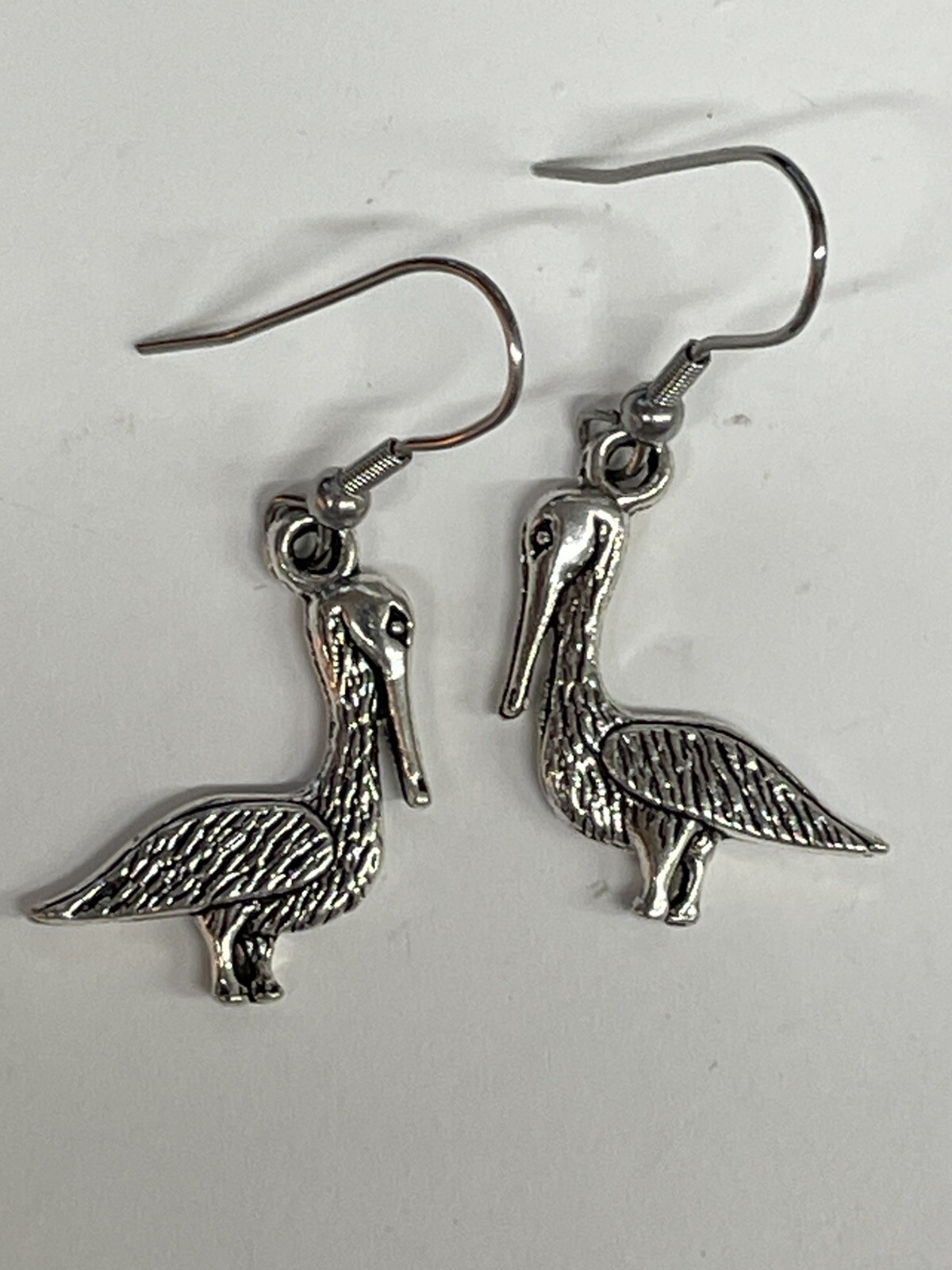 Pelican Bird Dangle Silver Earrings Surgical Beach Fashion Jewelry NEW