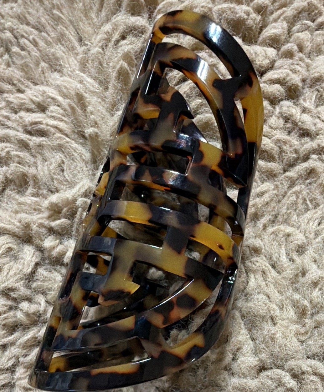 (2) Tory Burch…Tortoise shell Curved Plastic Bracelets
