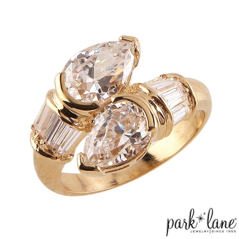Park Lane HOSTESS “CAPTURE” RING – Baguettes + CZ’s in 18K Gold PL – Size 8
