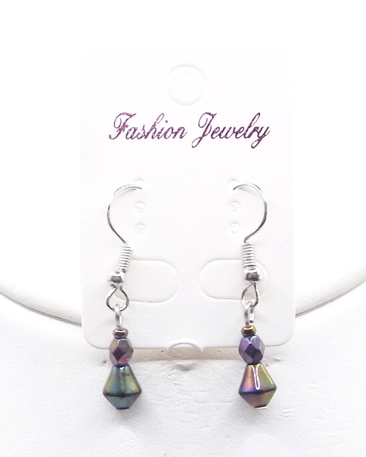 Iridescent Beaded Fashion Dangle Pierced Earrings … Se408