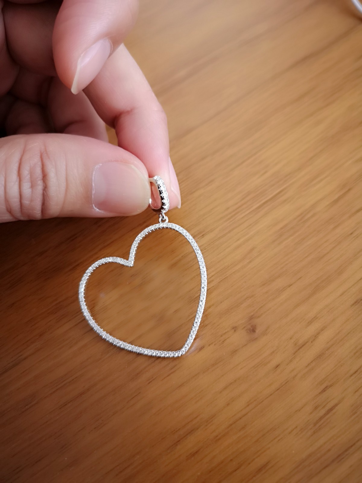 Heart Shape Simulated Diamond Pendant with Chain in 14K White Yellow Gold Finish