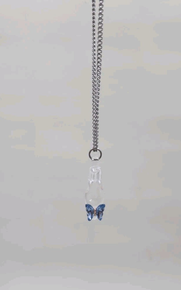 Cinderella Glass Slipper Necklace – Crystal Rhinestone Butterfly – Once Upon