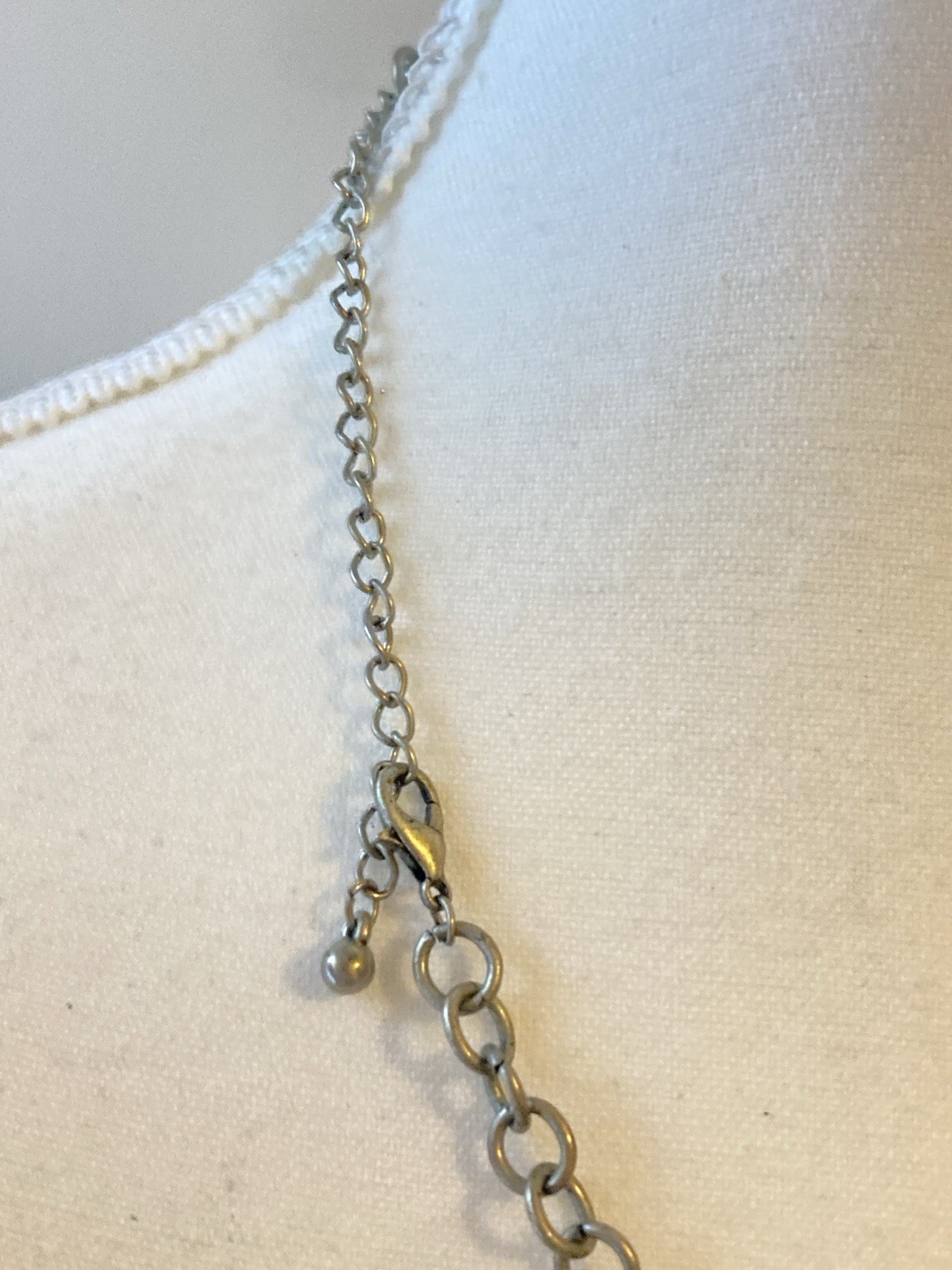 Modernist Statement Necklace Open Pentagon Shape Geometric Abstract Silver Tone