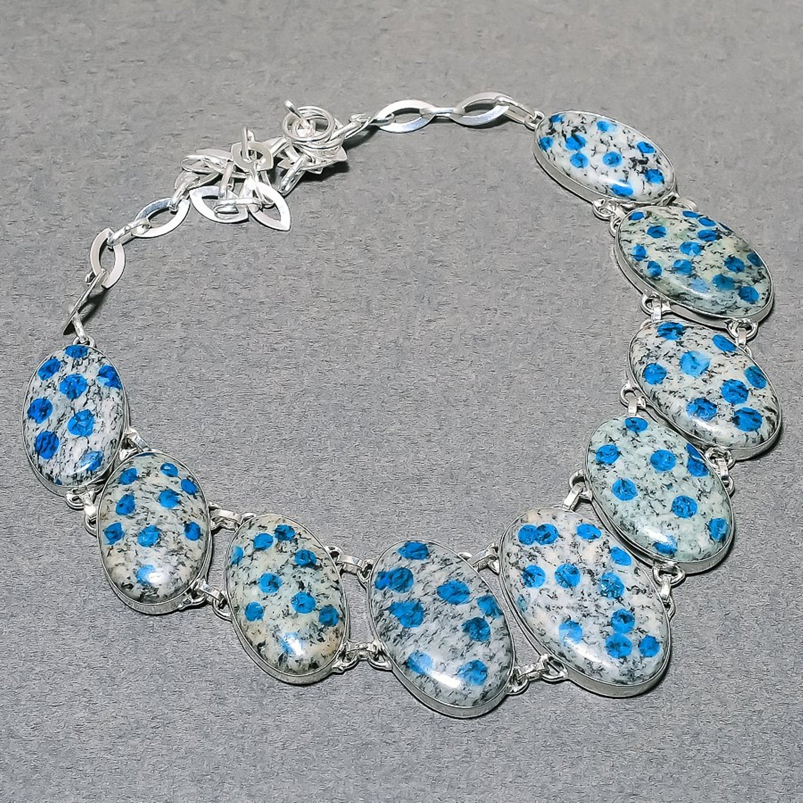K2 Azurite Oval Shape Gemstone Ethnic Gift Jewelry Handmade Necklace 18″ SR 3272