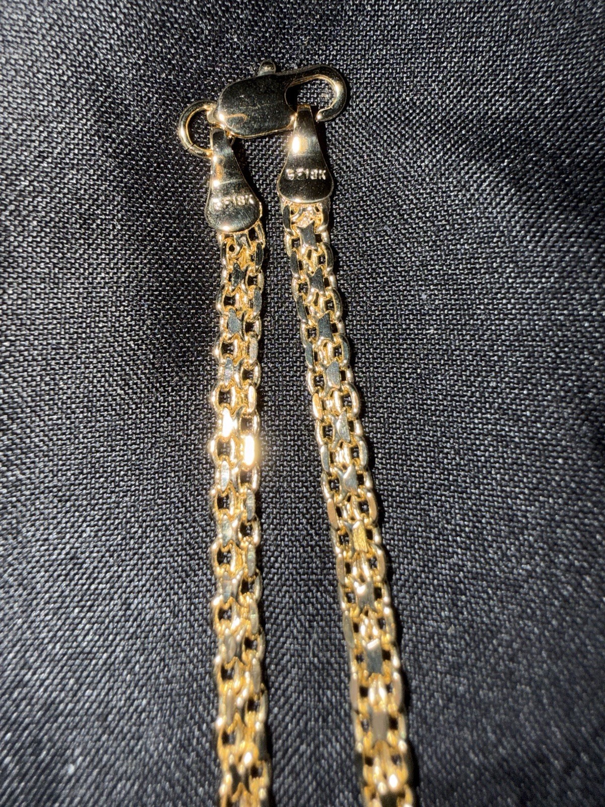 Stamped 18kGF Bismark Link Necklace, Lobster Clasp, 18” Long, 4-5mm, Brand New