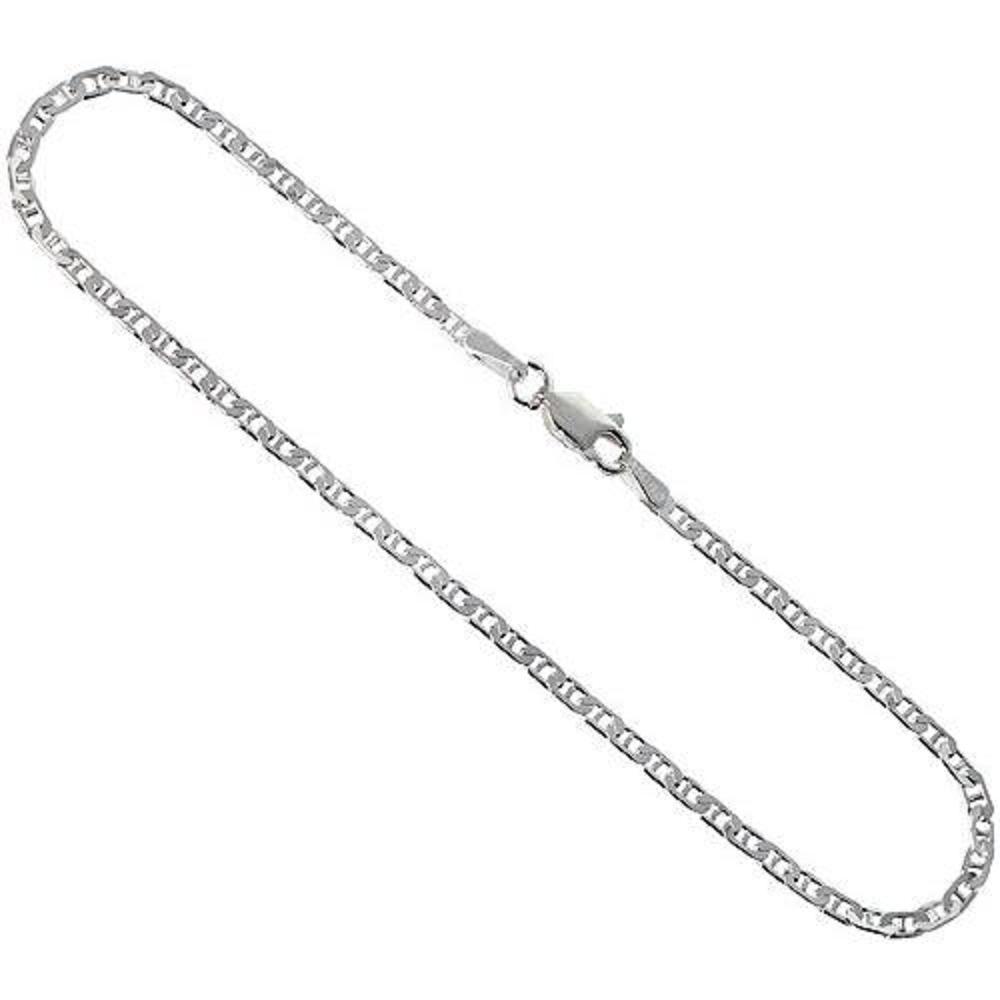 Sterling Silver 2.1mm Flat Anchor / Mariner (Marina) Chain Necklace or Bracelet