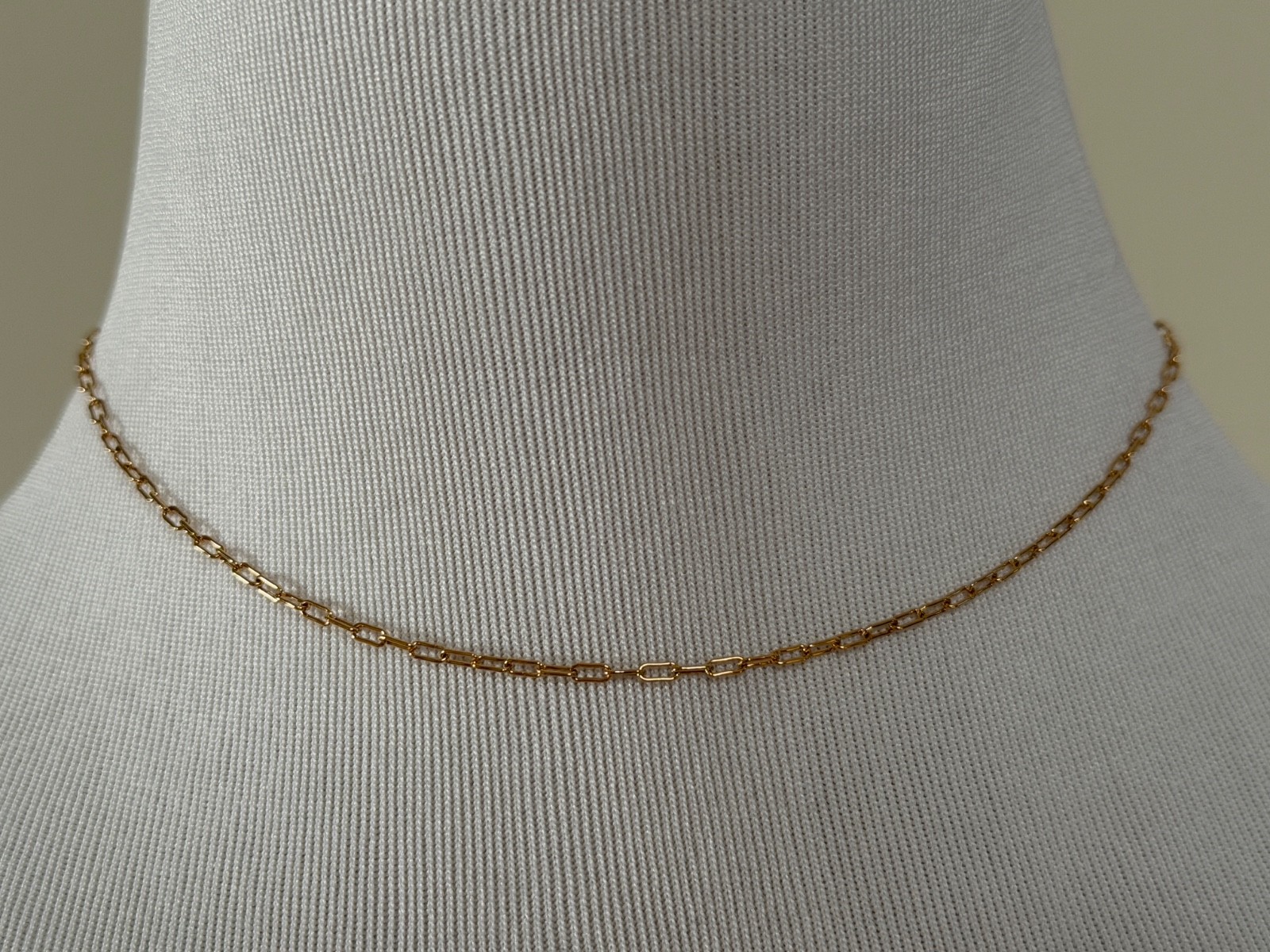 NWT Saint Laurent YSL Rectangular Chain Link Gold Tone Brass Short Necklace $695
