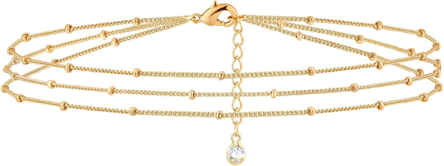 acelet for Women 14K Gold Plated Dainty Chain Simple Jewelry Cute Handmade Mi…